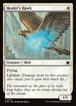 MTG Magic the Gathering Healer's Hawk (142/763) Foundations NM - Image 1
