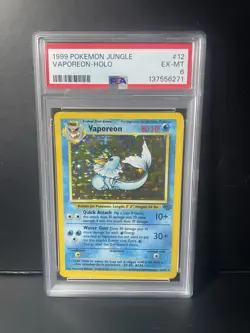1999 PSA 6 Vaporeon #12 Holo Rare WOTC Pokemon Game Jungle Unlimited - Image 1