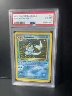1999 PSA 6 Vaporeon #12 Holo Rare WOTC Pokemon Game Jungle Unlimited - Image 2