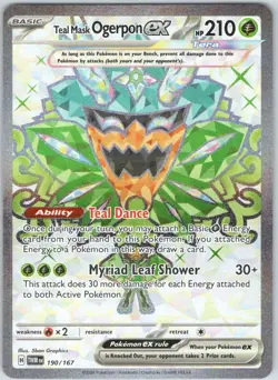 Teal Mask Ogerpon ex 190/167 Ultra Rare Twilight Masquerade Pokemon NM - Image 1