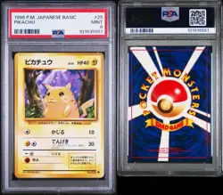 1996 Pokemon Japanese Base Set Pikachu #25 PSA 9 Mint - Image 3