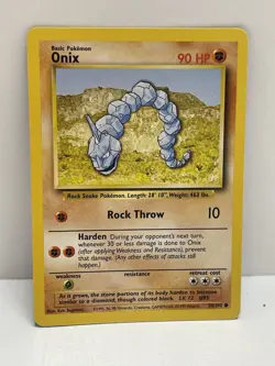 Pokemon TCG WOTC VTG MP Onix 056/102 Base Set Regular - Image 1