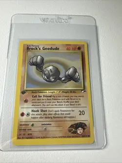 Brock’s Geodude 1st Edition Gym Heroes 66/132 WOTC Vintage Pokemon - Image 1