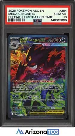 Pokemon 2026 Mega Gengar ex 284/217 SIR Ascended Heroes GEM MINT PSA 10 - Image 1