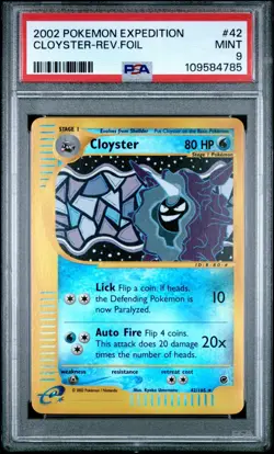 2002 Pokemon Expedition 42/165 Cloyster Reverse Holo PSA 9 MINT 42/165 - Image 1