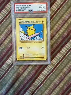 2016 POKEMON XY EVOLUTIONS #111 SURFING PIKACHU PSA 10 - Image 4