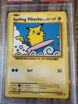 2016 POKEMON XY EVOLUTIONS #111 SURFING PIKACHU PSA 10 - Image 5