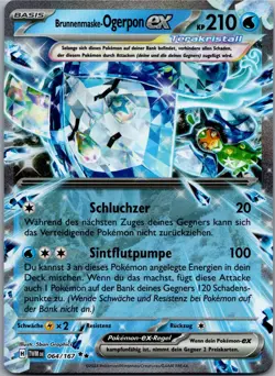 Brunnenmaske-Ogerpon EX 064/167 Maskerade im Zwielicht Deutsch NM Pokemon - Image 1