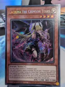 YuGiOh! Lacrima The Crimson Tears ROTA-EN014 Secret Rare 1st Ed - Image 1