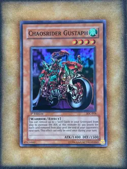 Yugioh Chaosrider Gustaph IOC-018 Super Rare 1st Ed LP - Image 1