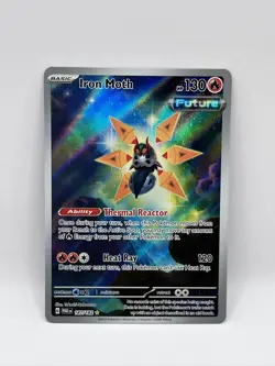 Pokemon TCG Iron Moth Holo Illustration Rare Card 187/182 Paradox Rift NM - Image 1