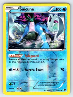 Suicune 20/101 2013 B&W Plasma Blast Pokemon Card Reverse Holo Rare - Nm/Vlp - Image 1