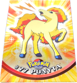 #77 Ponyta Foil - Pokemon Topps Silver Holo Card Blue Topps Logo NM - Image 1