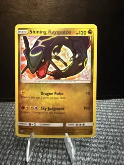 Pokemon TCG Shining Rayquaza Holo Rare Card Shining Legends 56/73 - Image 1