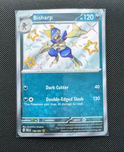 Bisharp 186/091 SV Paldean Fates Shiny Rare Pokemon TCG Card Near Mint - Image 1