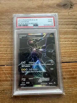 Zekrom 114/114 Black Background PSA 9 Mint Black & White Full Art Pokemon Card - Image 1