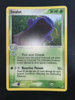 Pokemon Ex Crystal Guardians Swalot 11/100 NM/M holo - Image 1