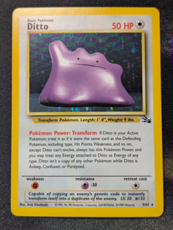 Pokemon Ditto 3/62 Holo Fossil - LP - Image 1