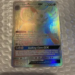 Alolan Persian GX 257/236 Rainbow Secret Rare Pokemon TCG Cosmic Eclipse - Image 1