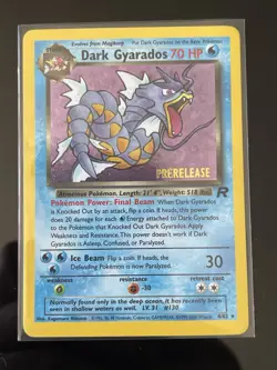 Pokemon Dark Gyarados Prerelease Team Rocket 8/82 Holo Rare 70 HP English - Image 1