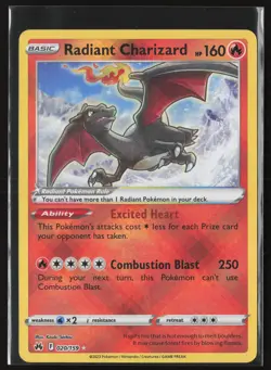RADIANT CHARIZARD 020/159 RADIANT RARE CROWN ZENITH POKEMON NM/M - Image 1