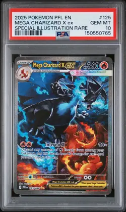 Pokemon 2025 Mega Charizard X EX 125 Phantasmal Flames SIR GEM MINT PSA 10 - Image 1