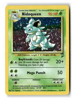 Nidoqueen 12/130 Holo Rare Base Set 2 Pokemon Moderately Played - Image 1