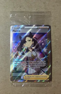 2021 Pokemon Marnie Trainer Holo Black Star Promo SWSH121 Sealed - Image 1
