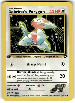 Pokemon TCG Gym Challenge (1st Edition) #098/132 Sabrina's Porygon LP+ - Image 1