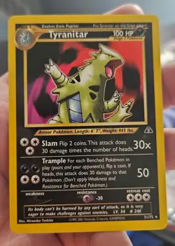 Pokemon Tyranitar 31/75 Neo Discovery Rare 100HP Stage 2 Regular - Image 1