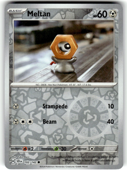 Pokemon Stellar Crown Meltan 102/142 Reverse Holo - Image 1