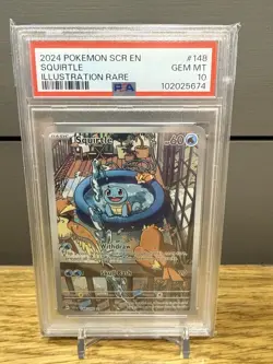 2024 POKEMON SCR EN-STELLAR CROWN ILLUSTRATION RARE 148 SQUIRTLE PSA 10 - Image 1