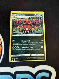 Ariados Rare - 113/196 - Lost Origin Pokemon 2022 - Miscut Error - Image 1
