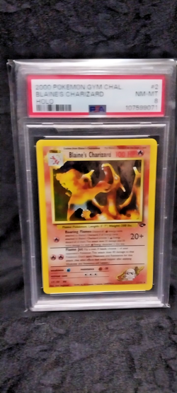 2000 Pokemon Vintage Gym Challenge Blaines Charizard 2/132 Holo Rare PSA 8 - Image 1