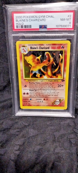 2000 Pokemon Vintage Gym Challenge Blaines Charizard 2/132 Holo Rare PSA 8 - Image 3