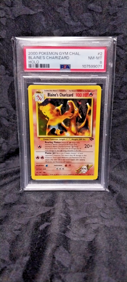 2000 Pokemon Vintage Gym Challenge Blaines Charizard 2/132 Holo Rare PSA 8 - Image 4