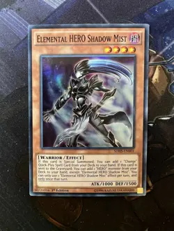 2x Elemental HERO Shadow Mist - SDHS-EN001 Super Rare 1st Edition LP - Image 4