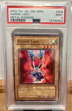 Yu-Gi-Oh Metal Raiders Harpie Lady MRD-008 English 2002 Unlimited PSA 9 - Image 1