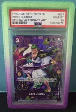One Piece CCG Zoro-Juurou English (SP) OP05-067 Foil PSA GRADED GEM MINT 10 - Image 1
