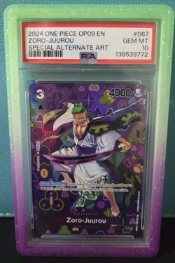One Piece CCG Zoro-Juurou English (SP) OP05-067 Foil PSA GRADED GEM MINT 10 - Image 2