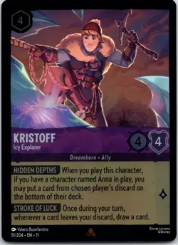 Disney Lorcana Kristoff - Icy Explorer Winterspell Rare #51/204 NM - Image 1