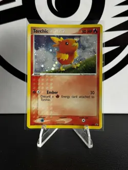 Torchic 017 Black Star Promo Pokemon Nintendo Promos Vintage Holo Swirl LP/NM - Image 1