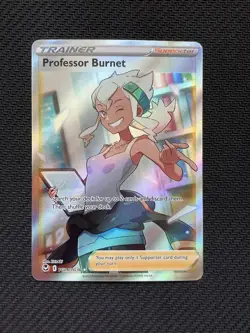 Professor Burnett Pokemon TCG Full Art Holo Rare Silver Tempest TG26/TG30 - Image 2