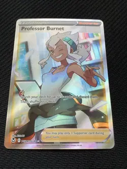 Professor Burnett Pokemon TCG Full Art Holo Rare Silver Tempest TG26/TG30 - Image 3