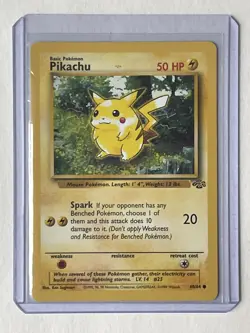 Pikachu 60/64 Jungle Common English Pokemon Card - LP/MP Red Cheeks - Image 3