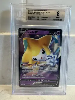 Pokemon TCG SWSH Jirachi V Black Star Promo SWSH299 English Beckett 8 Slab - Image 1