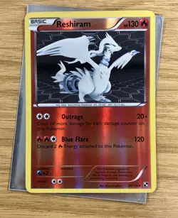 Pokemon Card Reshiram 26/114 Reverse Holo 2011 Black & White Vintage Rare LP - Image 1