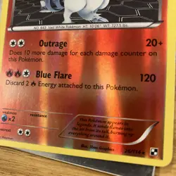 Pokemon Card Reshiram 26/114 Reverse Holo 2011 Black & White Vintage Rare LP - Image 2