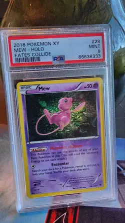 2016 Pokemon XY Fates Collide Mew Holo Rare 29124 PSA 9 Mint XY110 - Image 1