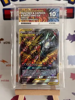 Pokemon TCG Moltres Zapdos Articuno GX Promo SM210 Ace 10 perfect subgrades 🔥 - Image 4